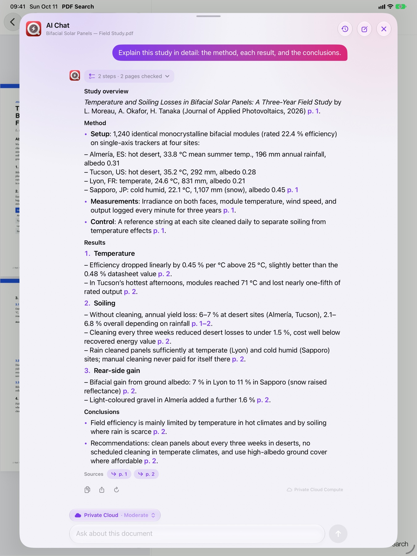 A detailed document explanation on iPad